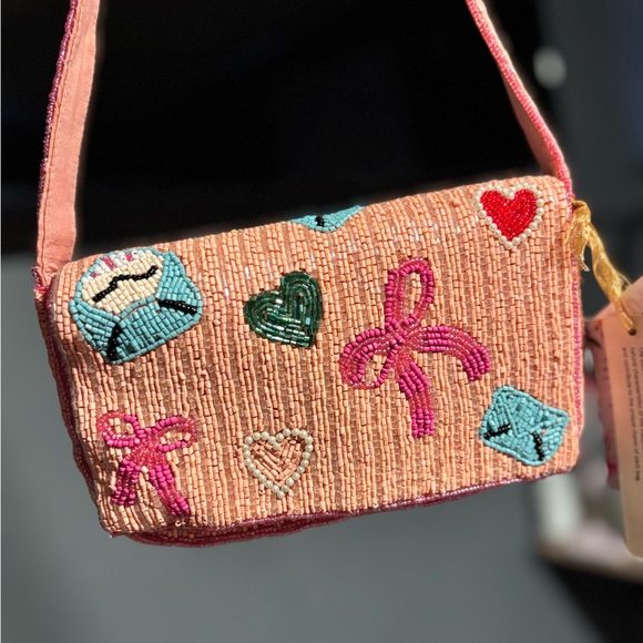 T.J.Maxx Pink Beaded Shoulder Bag - Picture 3 of 4